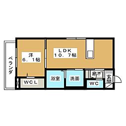 D-room名駅E 1LDKの間取図画像