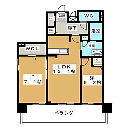 L'ENVOLMEIEKI 2LDKの間取図画像