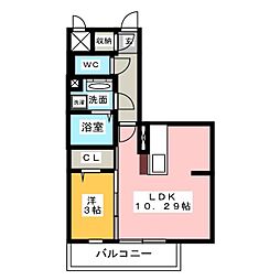 サンライフ黄金 1LDKの間取図画像