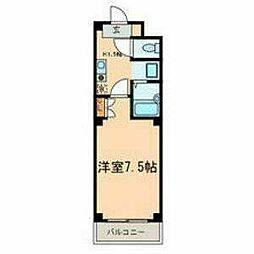 エクセレント栄光 1Kの間取図画像