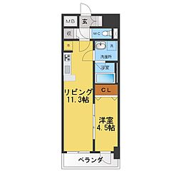 ファンフーレKOGANE 1LDKの間取図画像