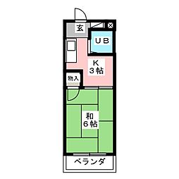四季の里二番館 1Kの間取図画像