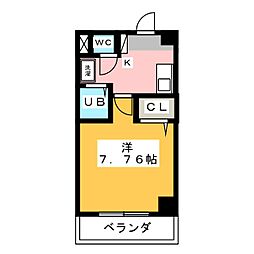 ラフィネ高峯 1Kの間取図画像
