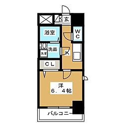 エスリード名古屋STATIONWEST 1Kの間取図画像