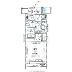 ディアレイシャス名古屋太閤通2 1Kの間取図画像