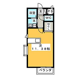 ビスクローマ ワンルームの間取図画像