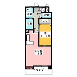 サンモール新道 1LDKの間取図画像