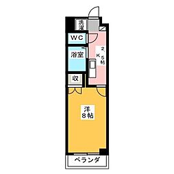 第2メゾン1 1Kの間取図画像