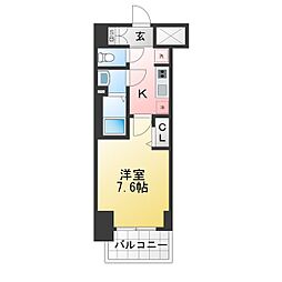 SHOKEN Residence名古屋 太閤通 1Kの間取図画像
