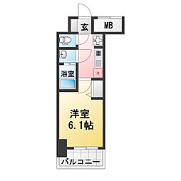 アドバンス名古屋シュテルン 1Kの間取図画像