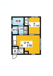 Lien 1DKの間取図画像