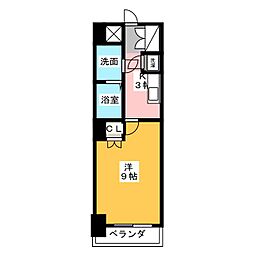 スクエア名駅南 1Kの間取図画像