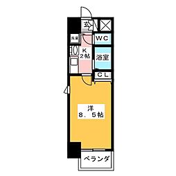 プレサンス名古屋駅前グランヴィル 1Kの間取図画像