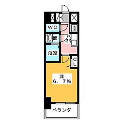 プレサンス名古屋STATIONルミアス 1Kの間取図画像