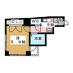 T'sSquare 1Kの間取図画像