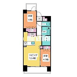 OPUSRESIDENCENAGOYASTATION 2LDKの間取図画像