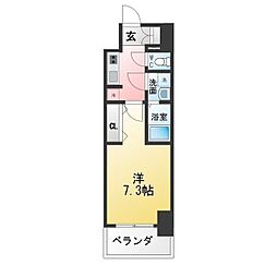 S-RESIDENCE亀島駅前ascent 1Kの間取図画像