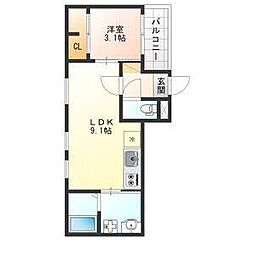 ソルテラス 1LDKの間取図画像