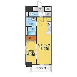ファンファーレ黄金 1LDKの間取図画像