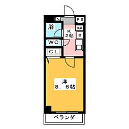 サンモール名駅 1Kの間取図画像