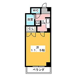 ドミール栄生 1Kの間取図画像