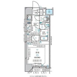 ディアレイシャス名古屋太閤通2 1Kの間取図画像