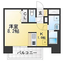 SHOKEN Residence名古屋 太閤通 ワンルームの間取図画像