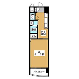 セントラルハイツ柳橋 1DKの間取図画像