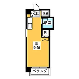 服部ビル ワンルームの間取図画像