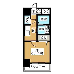 エスリード名古屋STATIONWEST 1Kの間取図画像