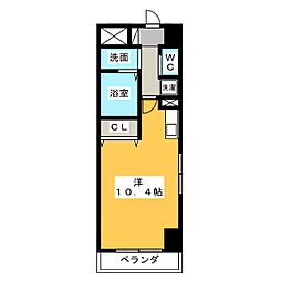 Rivermet覚王山 ワンルームの間取図画像
