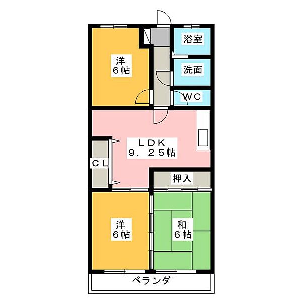 コーポ清水 ｜愛知県名古屋市中川区供米田２丁目(賃貸マンション3LDK・1階・59.50㎡)の写真 その2