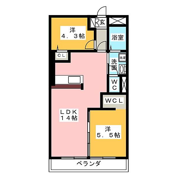 サニーハイツ二村 ｜愛知県名古屋市中村区横井２丁目(賃貸マンション2LDK・2階・52.80㎡)の写真 その2