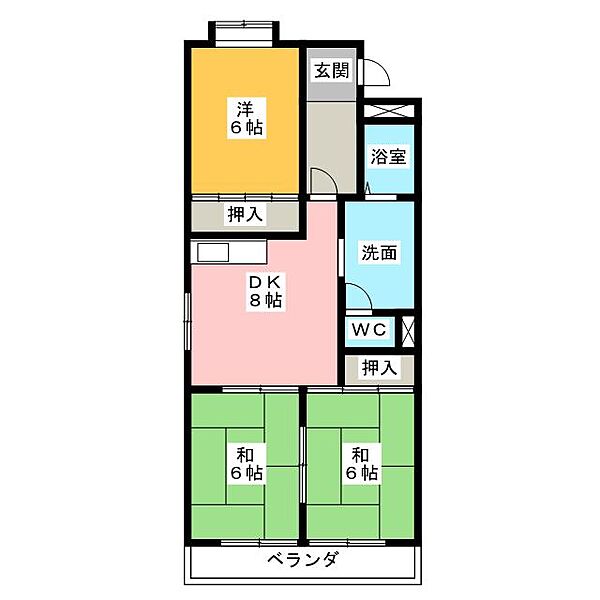 ベルシェ幸 ｜愛知県名古屋市中川区万場１丁目(賃貸マンション3LDK・3階・60.75㎡)の写真 その2