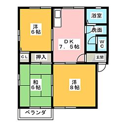 アーバンKAZUE 3DKの間取図画像