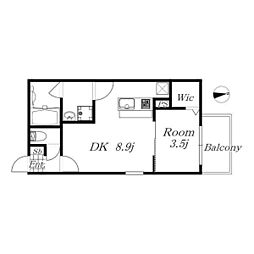 ＦＡＭＩＬＹ　ＳＴＡＧＥ烏森 2階1LDKの間取り