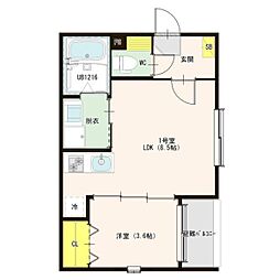 仮称）ハーモニーテラス烏森四丁目Ｃ 2階1LDKの間取り