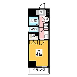 パークハウス八田 1Kの間取図画像