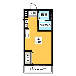 マキビル 1Kの間取図画像