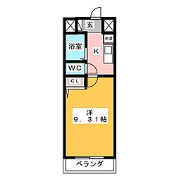 ハイツM&M 1Kの間取図画像