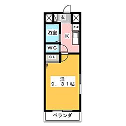 ハイツM&M 1Kの間取図画像