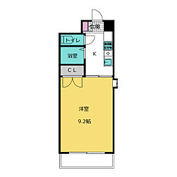 エトワール烏森 1Kの間取図画像
