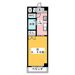 エトワール烏森 1Kの間取図画像