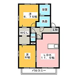 セントレア 2LDKの間取図画像