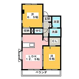 ロジュマンルーチェ 2LDKの間取図画像