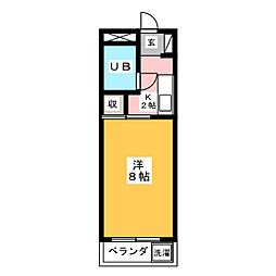 ラポールまるとみ 1Kの間取図画像