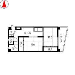 第一村上ビル 3Kの間取図画像