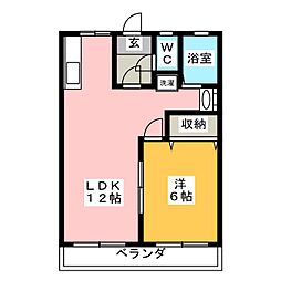 キャスモマンション 1LDKの間取図画像