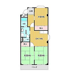 ベルシェ幸 2LDKの間取図画像