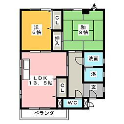 ペルファボーレ 2LDKの間取図画像